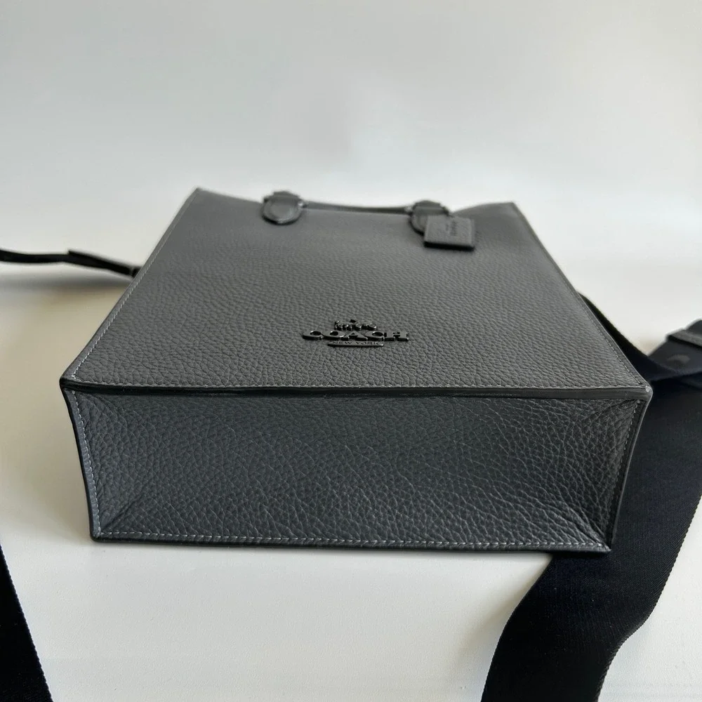 Coach Dylan Tote Graphite‎ Grey Pebbled Leather Crossbody Bag NEW